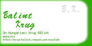 balint krug business card